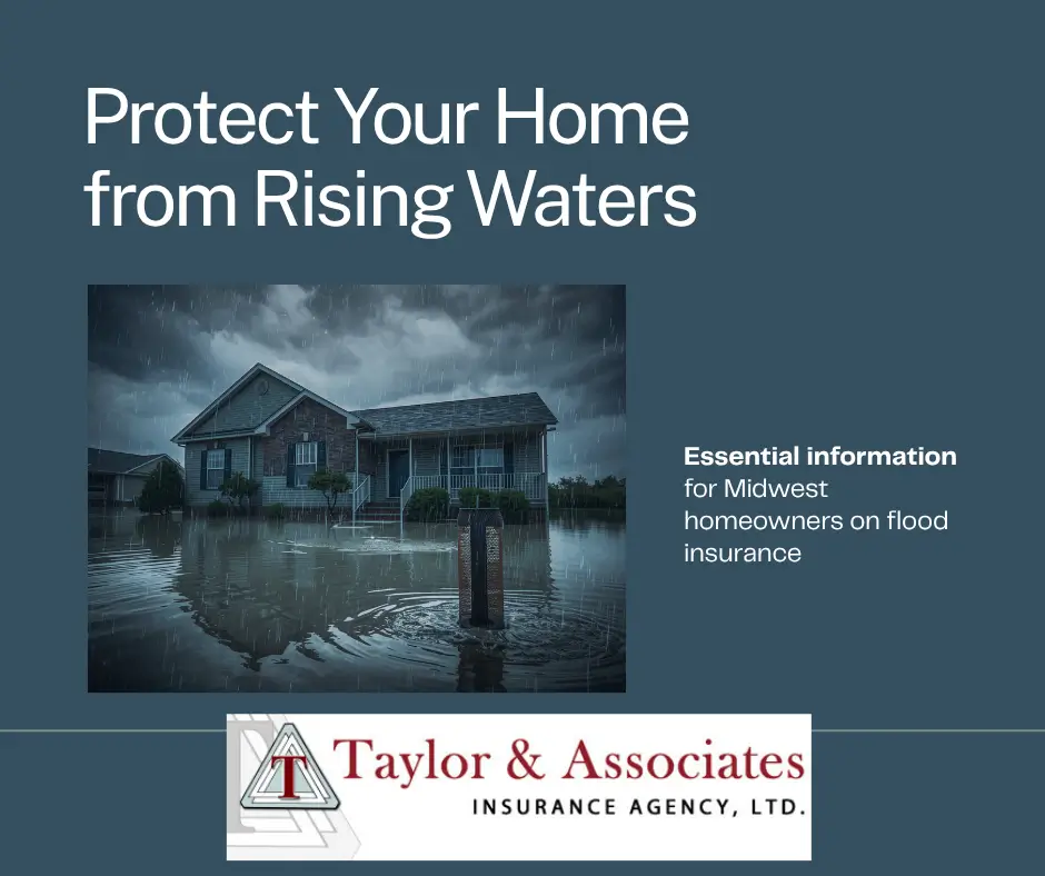 Flooded home exterior during heavy rainstorm — flood insurance Ohio and Indiana